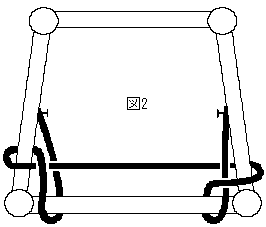 イラスト：椅子の封筒編み・三角ゾーンの張り方（1）手順 2