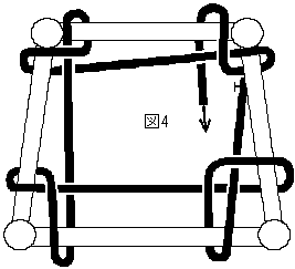 イラスト：椅子の封筒編み・三角ゾーンの張り方（1）手順 3-2