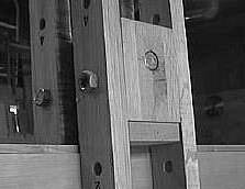 木製板矧ぎ器使用例・エンドストッパー