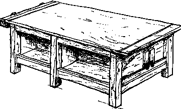 イラスト：家具制作用作業台 裏側